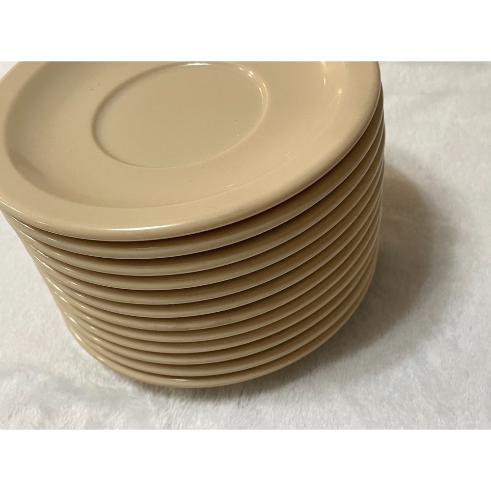 Dallas Ware Vintage  CS-41  Restaurant 12 Saucers/Plates 5 1/2 inch Tan Melamine